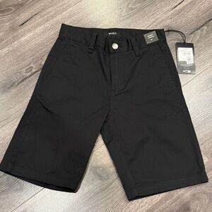 🩷RVCA Kids Boys Weekend Fit Black Casual Shorts Summer Essential
